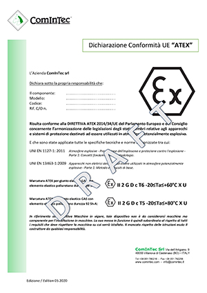 Dichiarazione Conformità UE “ATEX”